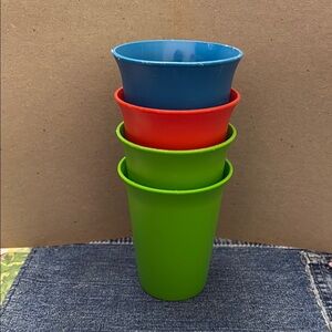 Tupperware Colorful Stackable Hard Plastic Cups